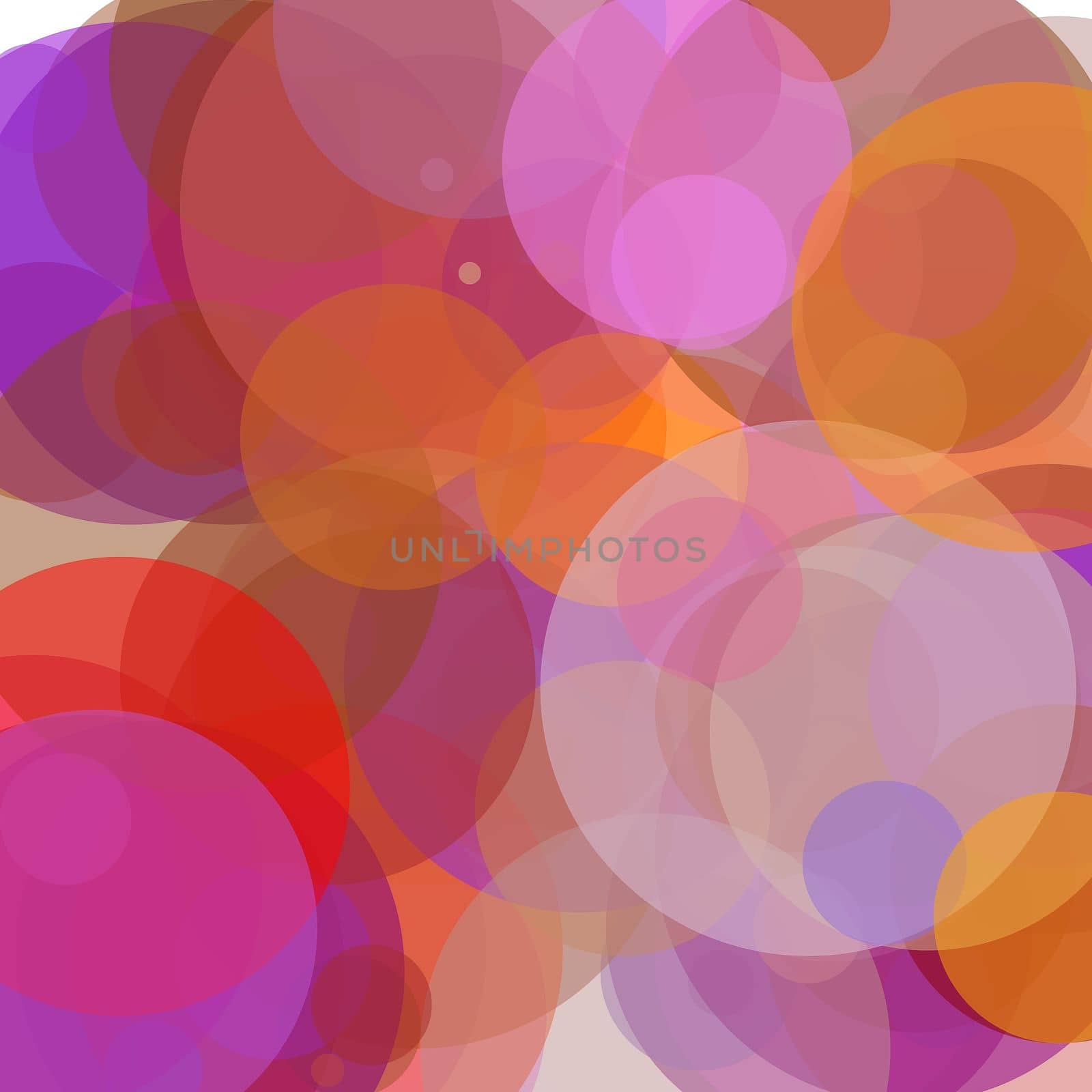 Abstract minimalist red orange brown violet illustration with circles useful as a background