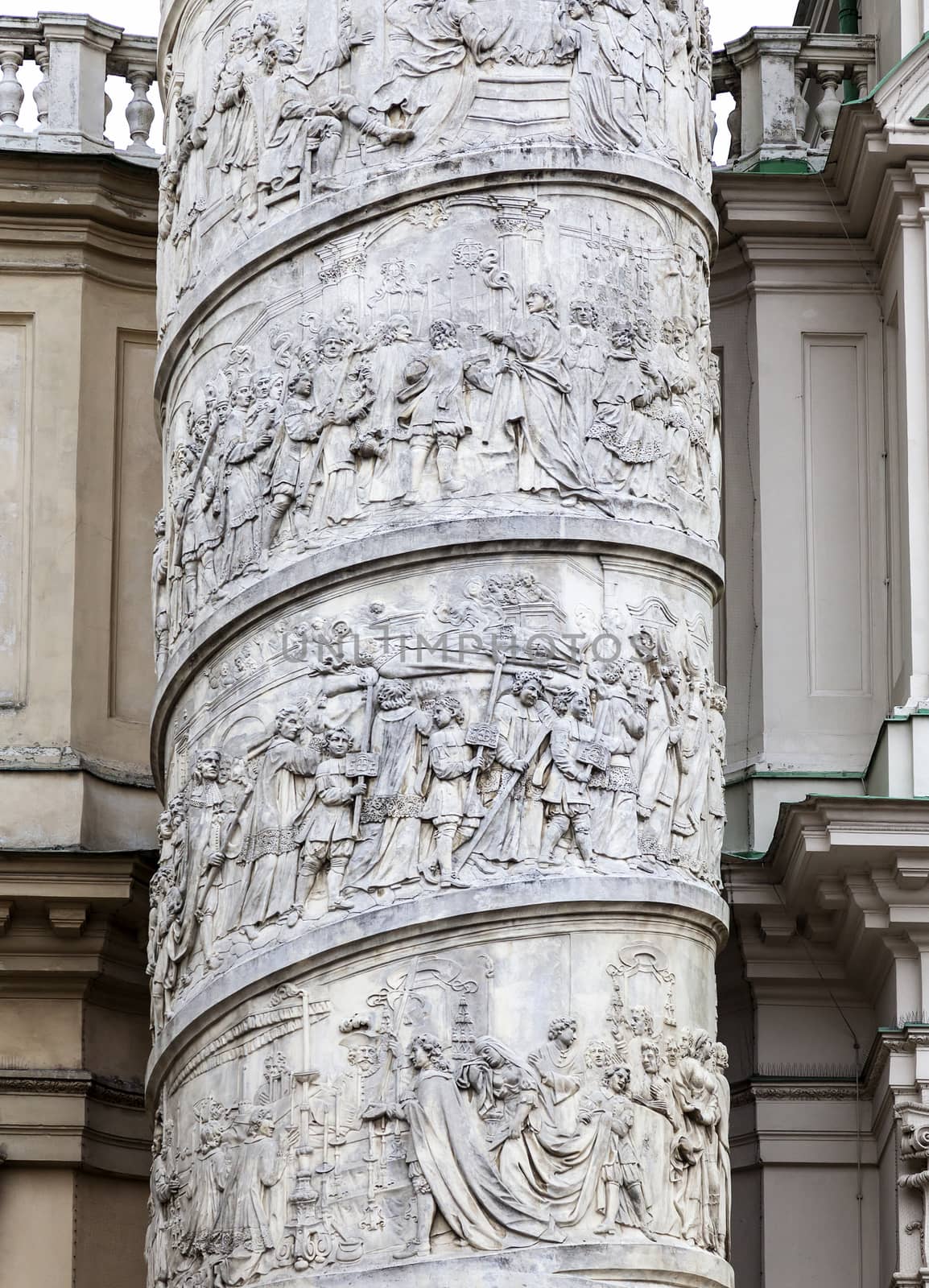Column of the St. Charles's Church, Vienna by Goodday