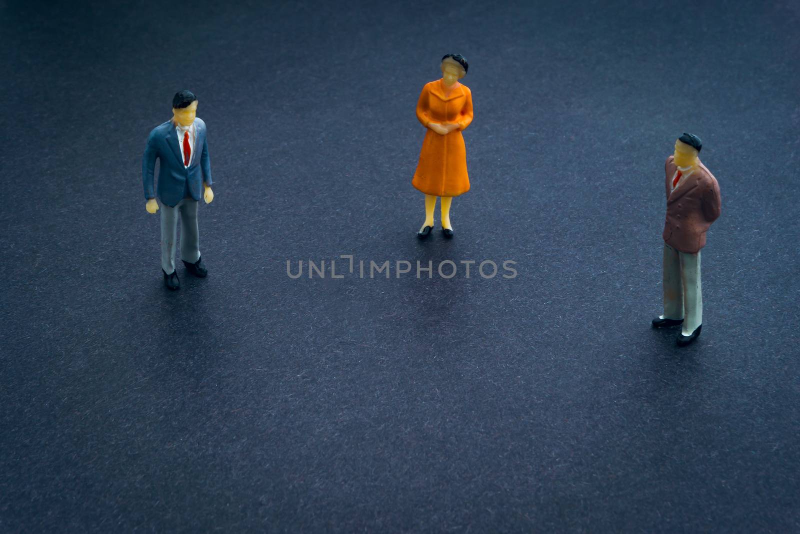 Flat lay of business miniature toy closeup by silverwings