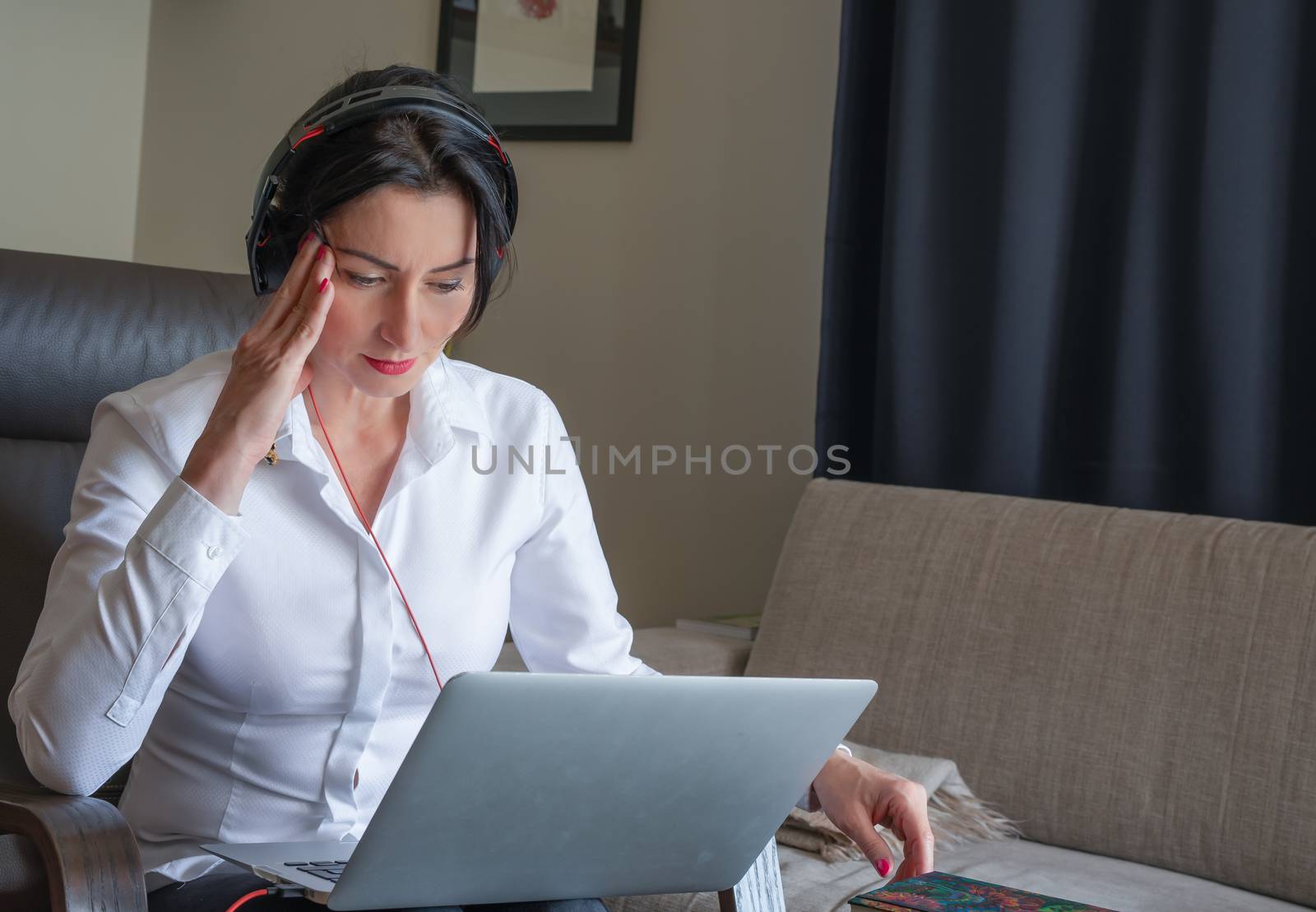 Woman working in home office during corona virus (COVID-19) outb by mkenwoo