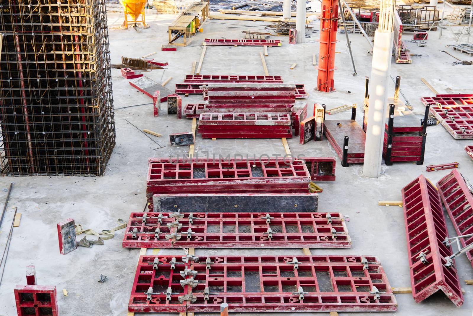 concrete construction of a commercial building with underground parking