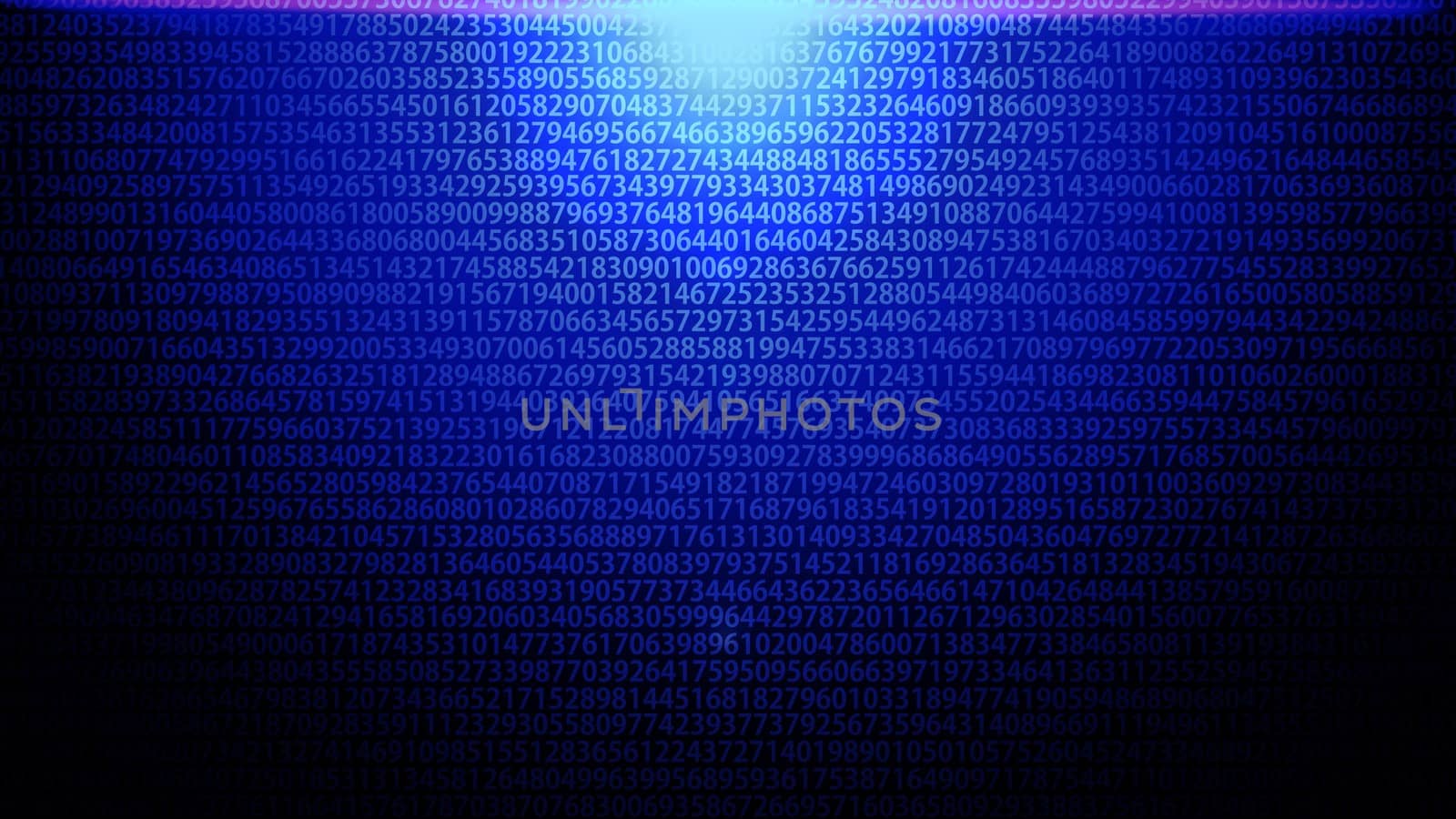 Random Numbers Code Background in Blue Color Theme with Gradient Light