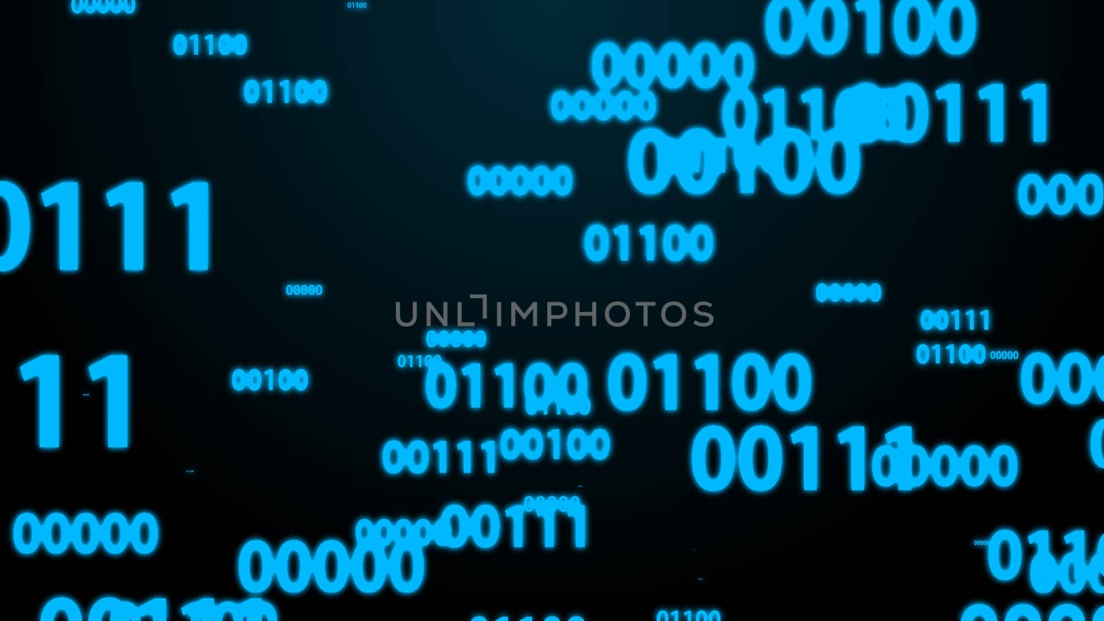 Random 5 Digit Binary Numbers Spreading All Over The Screen in Blue Color Theme Background by ariya23156