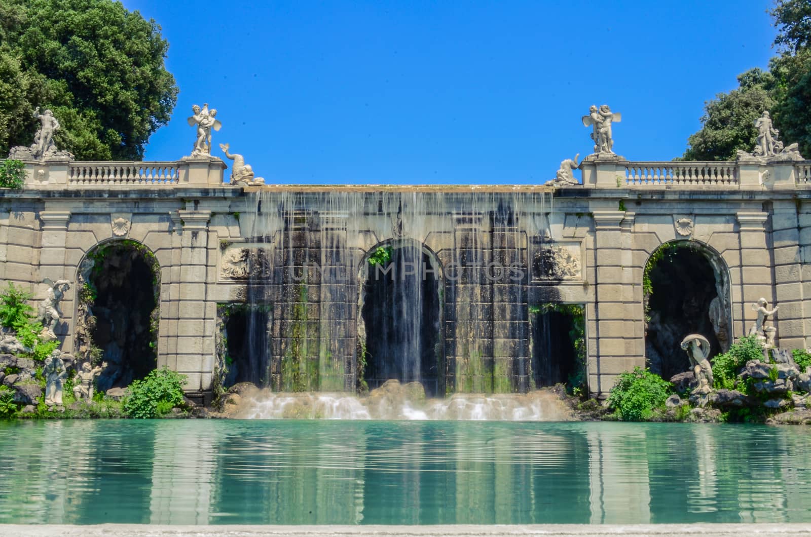 waterfall in the royal palace of Caserta