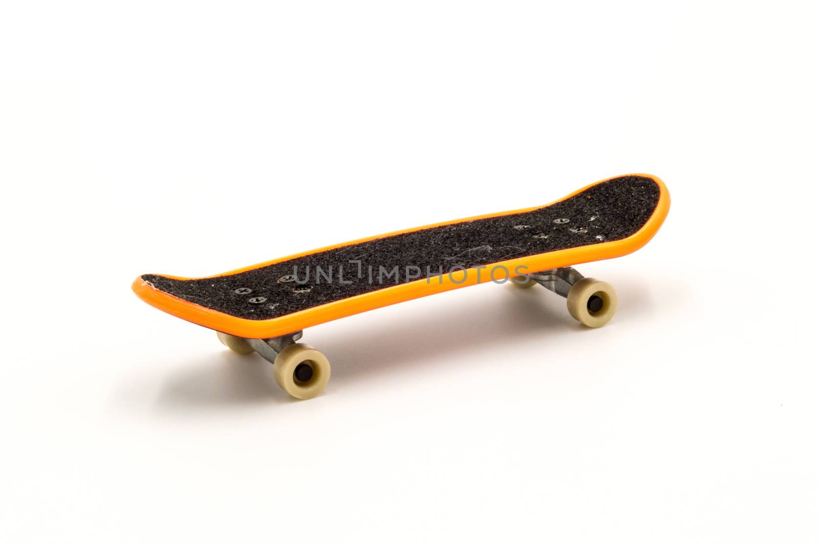 Blank skateboard template mockup isolated on a white background
