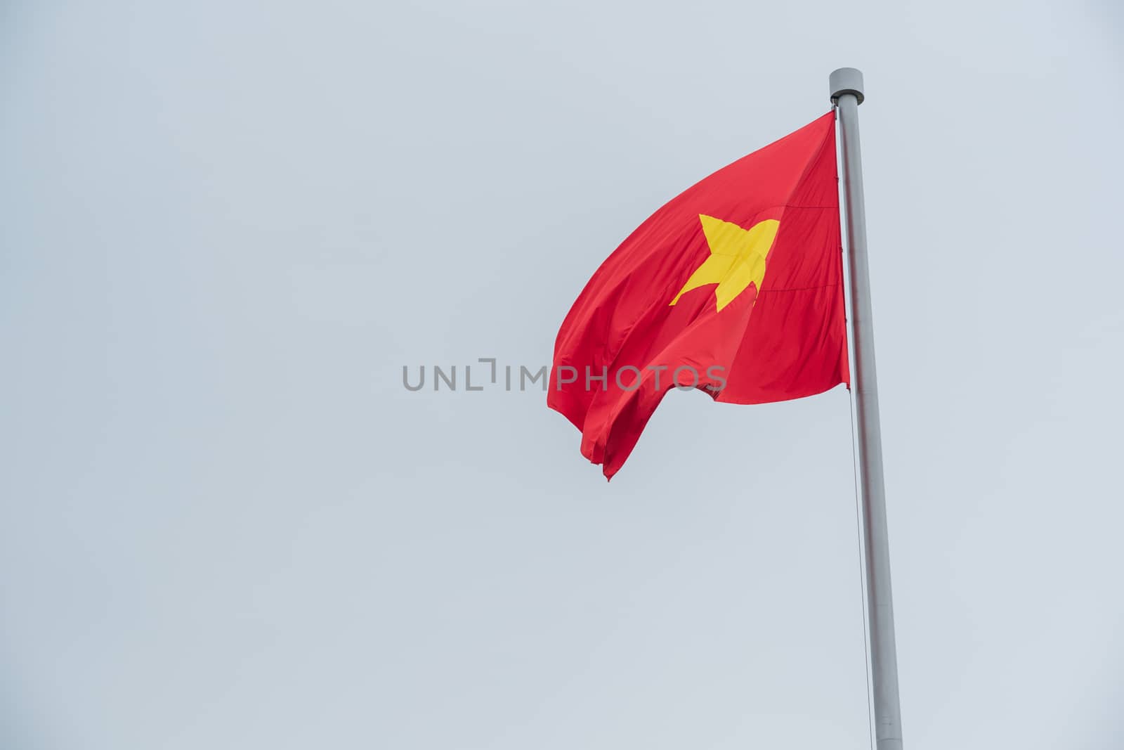 Flag of Vietnam In the sky.