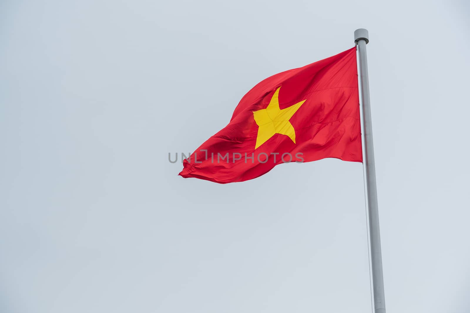 Flag of Vietnam In the sky.