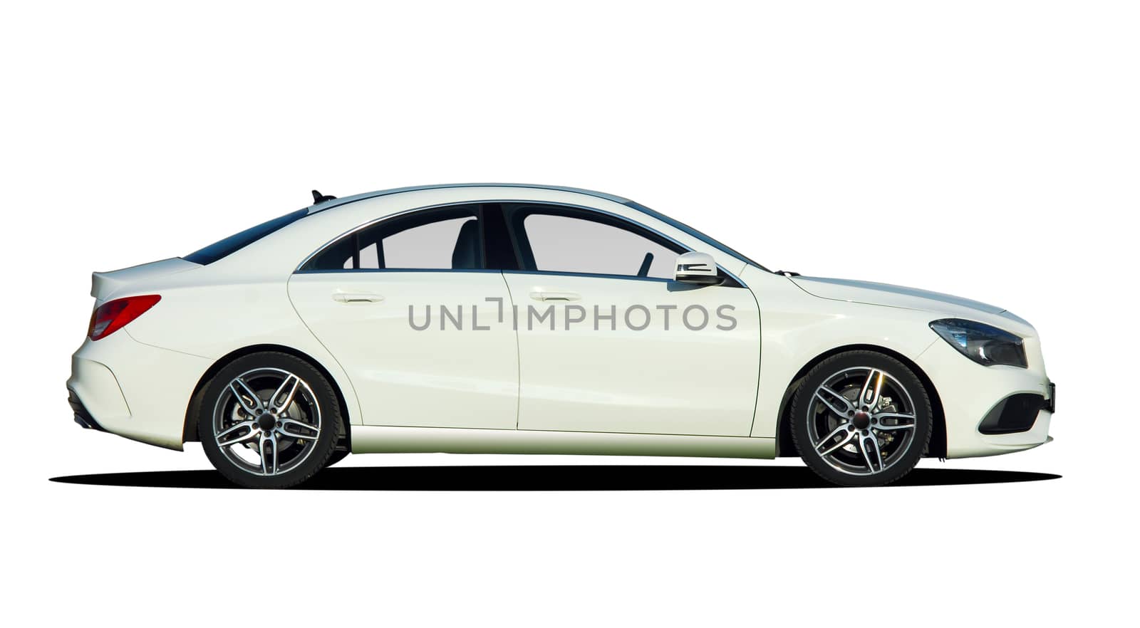 white car on white background