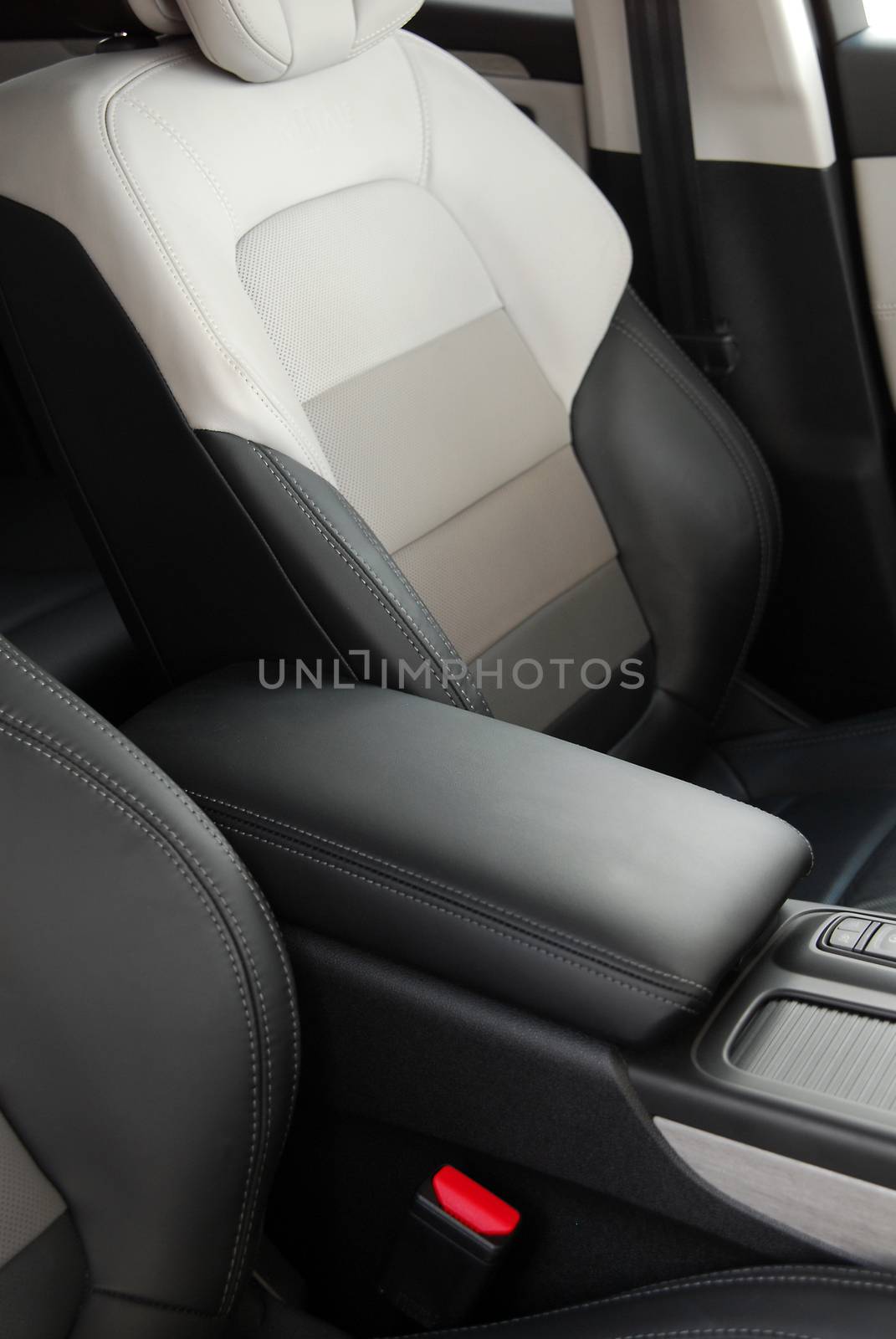 detail in the interior of the modern car