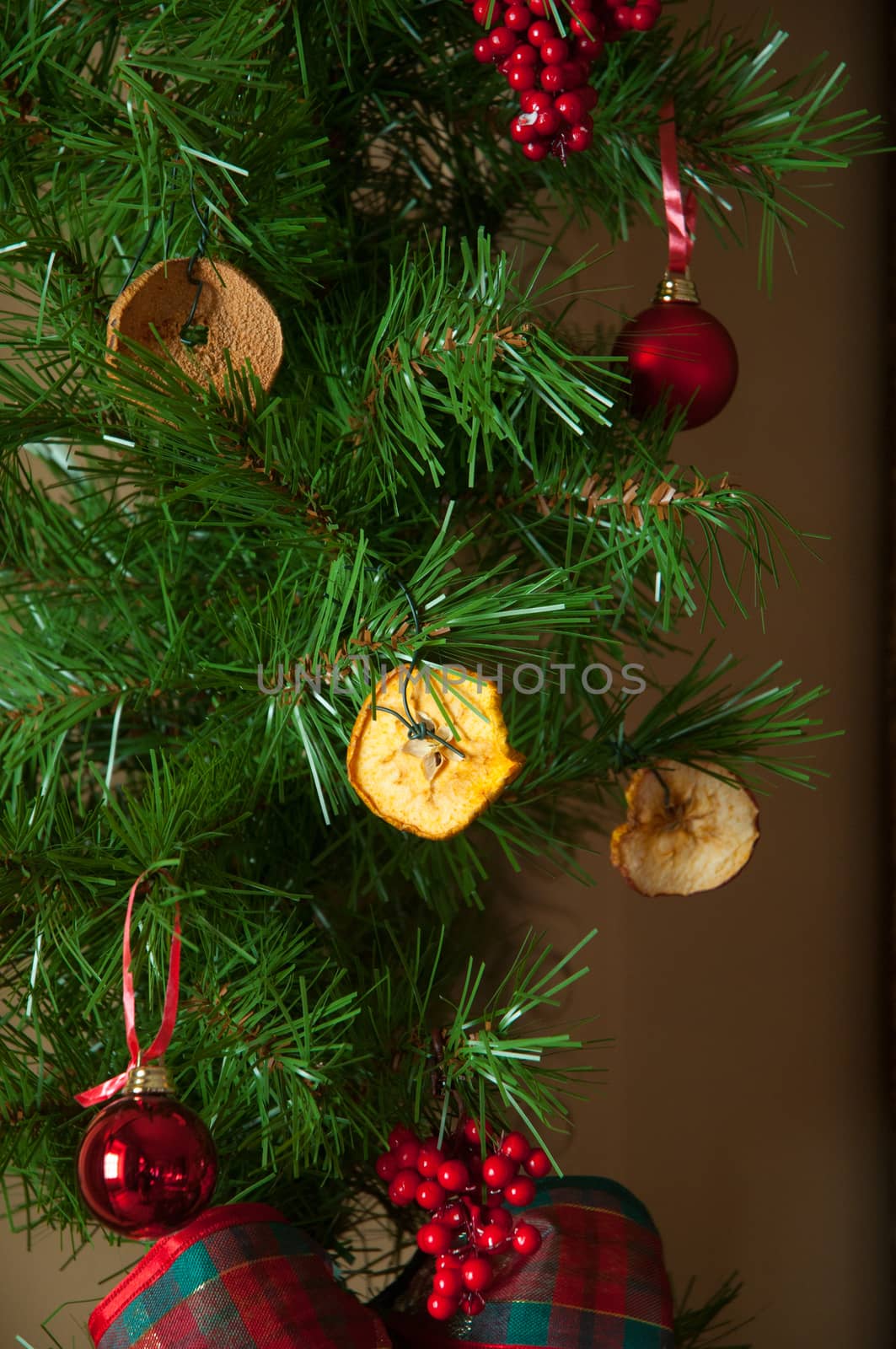 A collection of traditional Christmas decorations