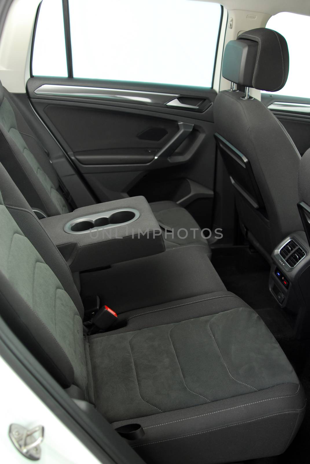 armrest in the luxury passenger car, rear seats