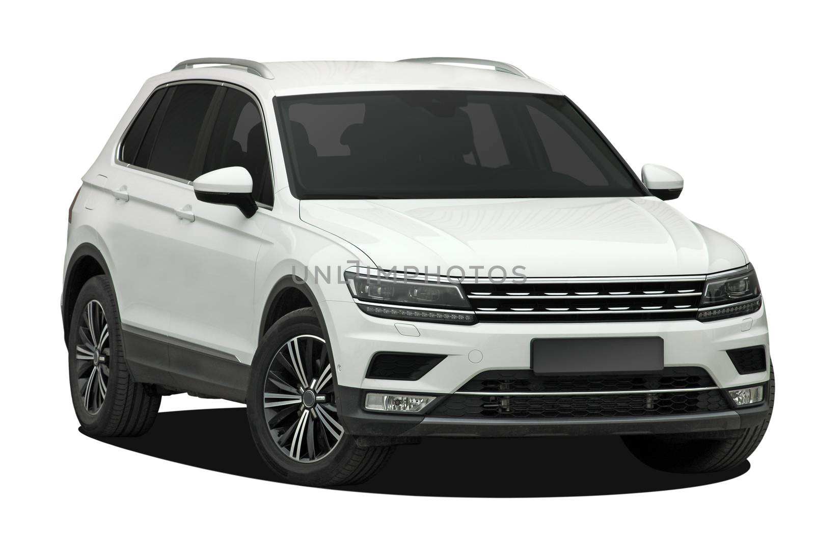 white SUV on a white background