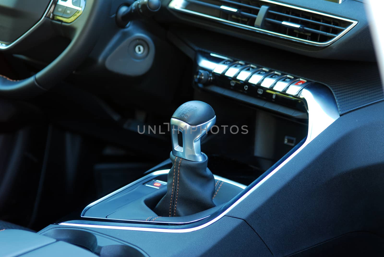 detail in the interior of the modern car