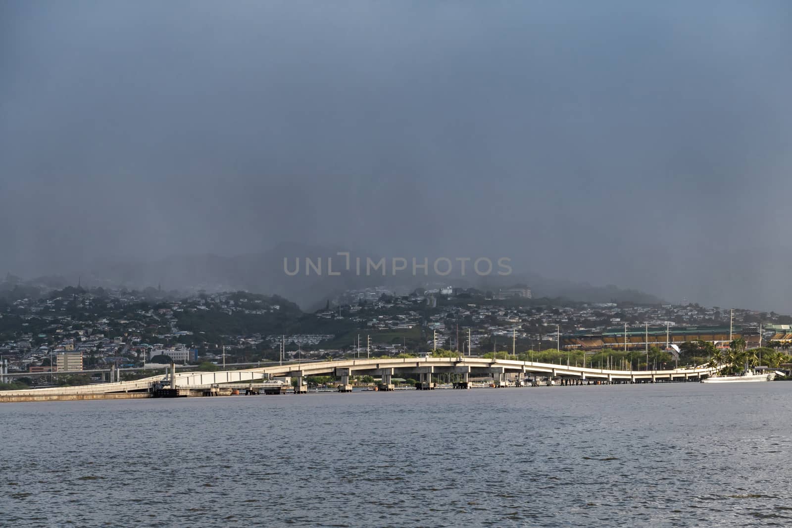 Ford Island bridge at Pearl Harbor, Oahu, Hawaii, USA. by Claudine