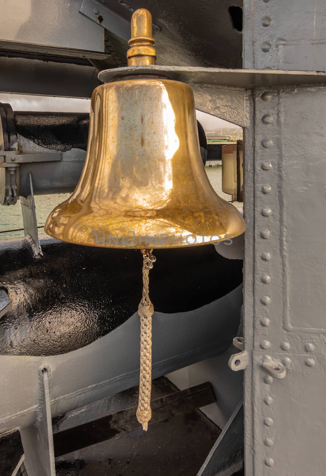 Ship bell of submarine USS Bowfin in Pearl Harbor, Oahu, Hawaii, by Claudine