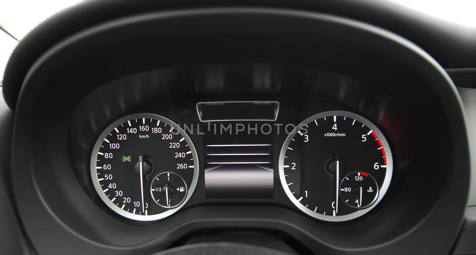illuminated instrument panel with the passenger car