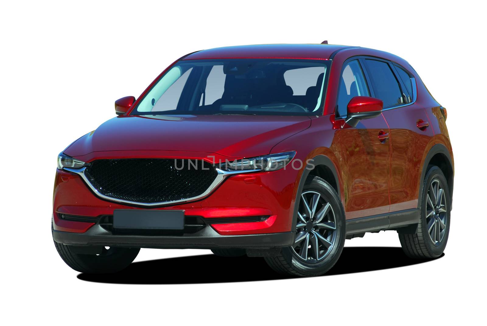 red SUV on a white background