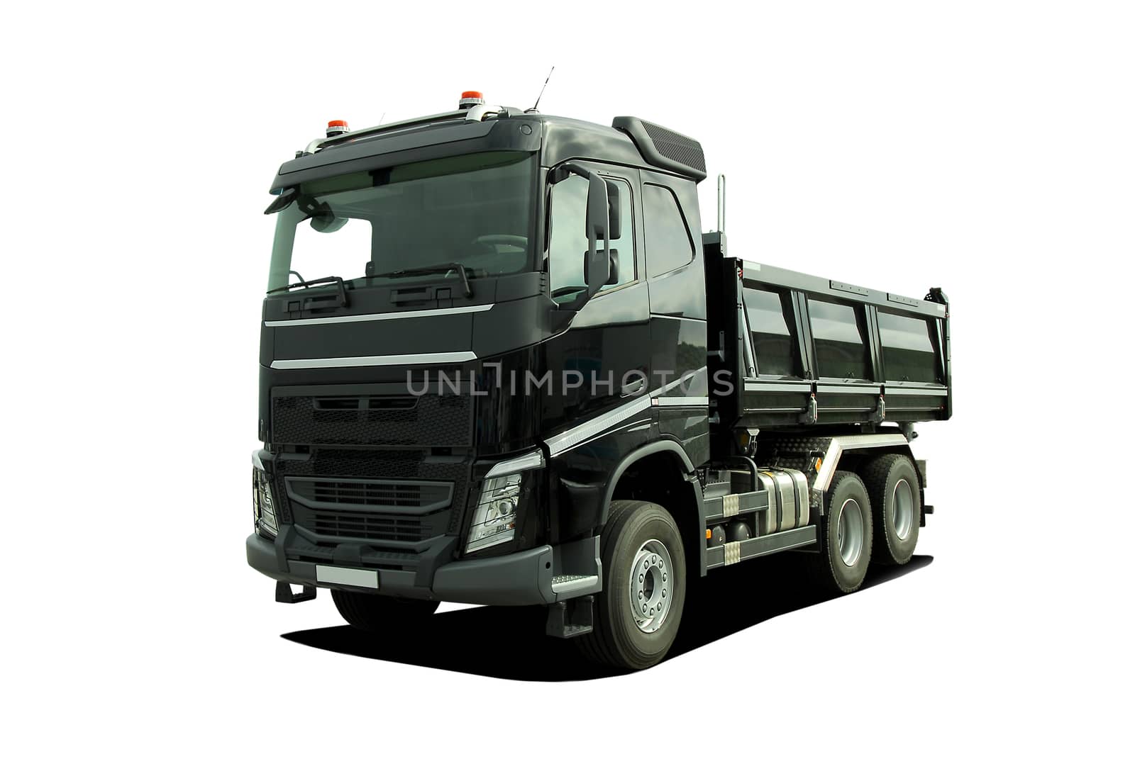 large truck with semi trailer on a white background