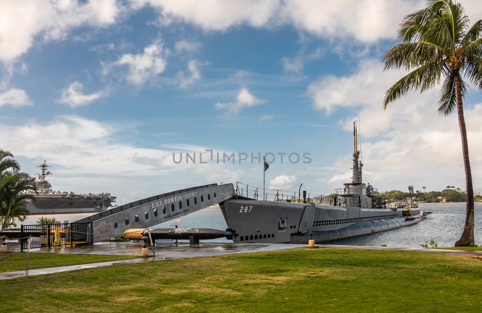 Submarine USS Bowfin in Pearl Harbor, Oahu, Hawaii, USA. by Claudine