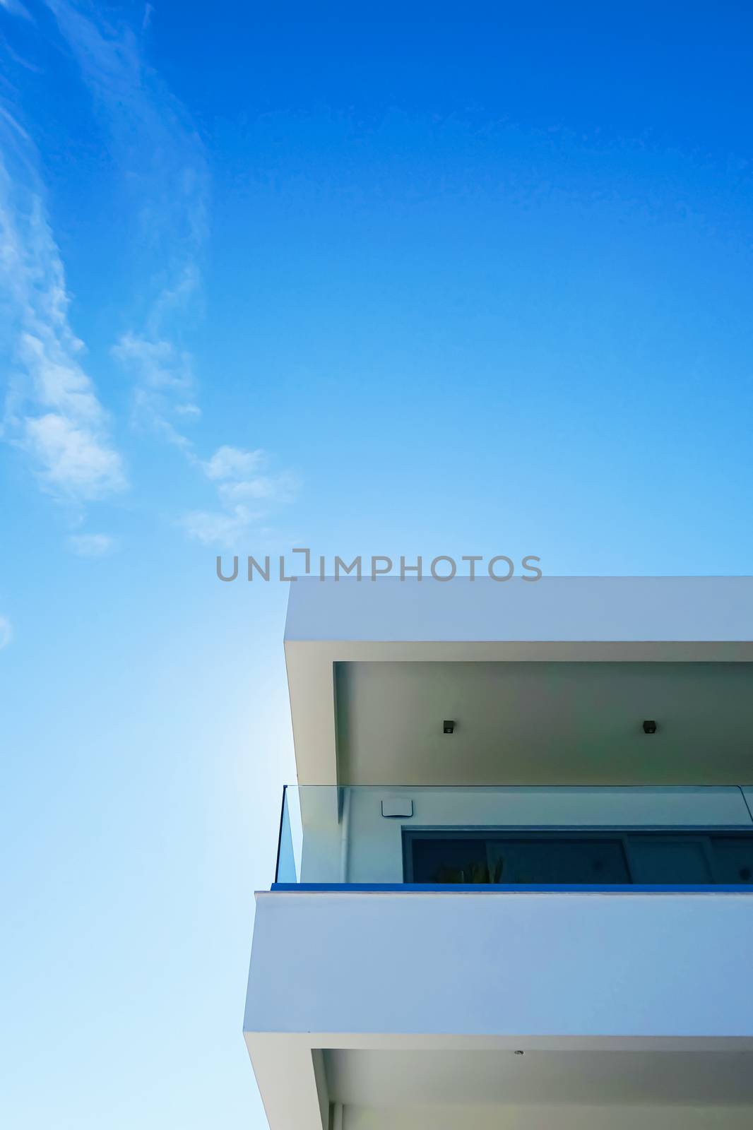 Architectural detail of a luxury modern house on the Mediterranean coast, summer holiday and real estate by Anneleven