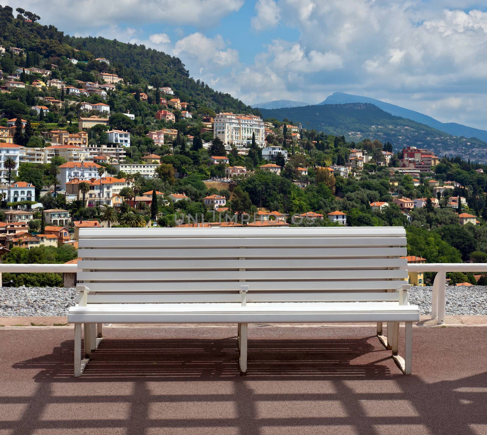 Panoramic view of Grasse Town in the southern France. It is a city in the French department of Alpes-Maritimes. Grasse is famous for its perfume industry. The city was founded in the XI century.