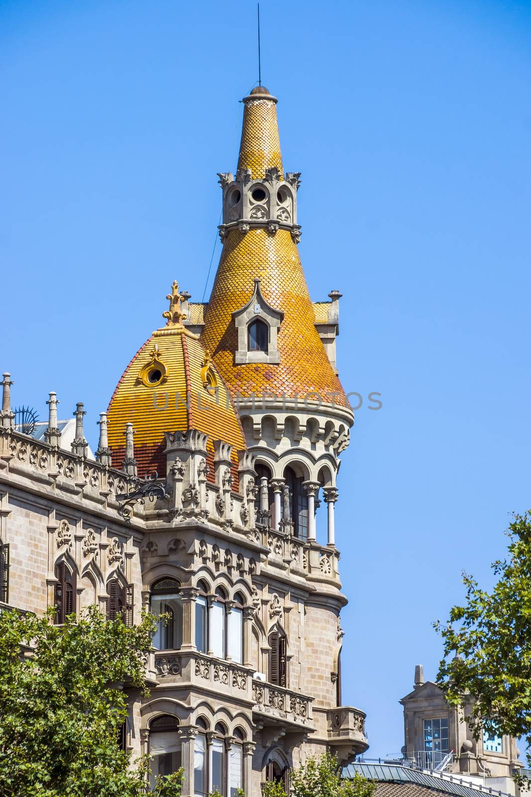 Cases Antoni Rocamora. The building was built by the Bassegoda brothers in 1917 in Passeig de Gracia, Barcelona, Spain.

Barcelona, Spain - July 5, 2016: Cases Antoni Rocamora. The building was built by the Bassegoda brothers in 1917 in Passeig de Gracia, Barcelona, Spain.