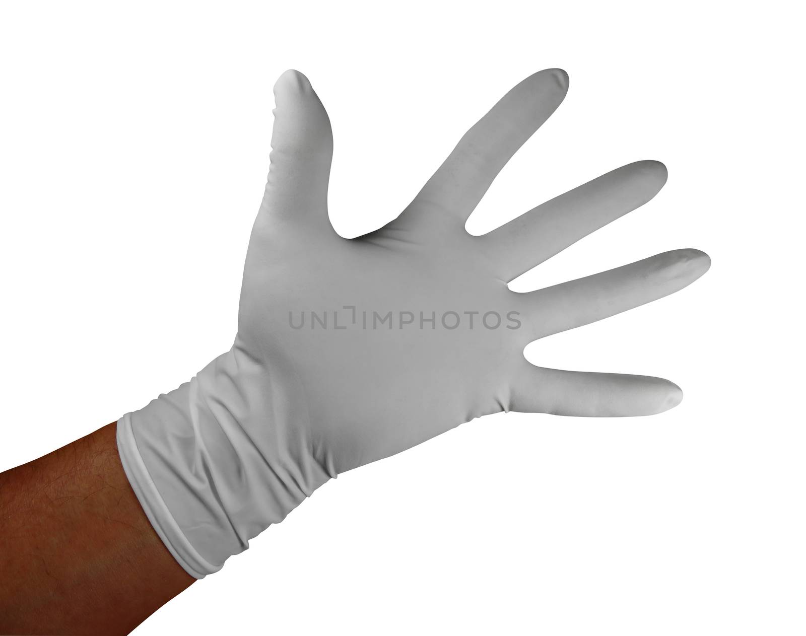 Medical rubber gloves, isolated on white background. Clipping Path included.