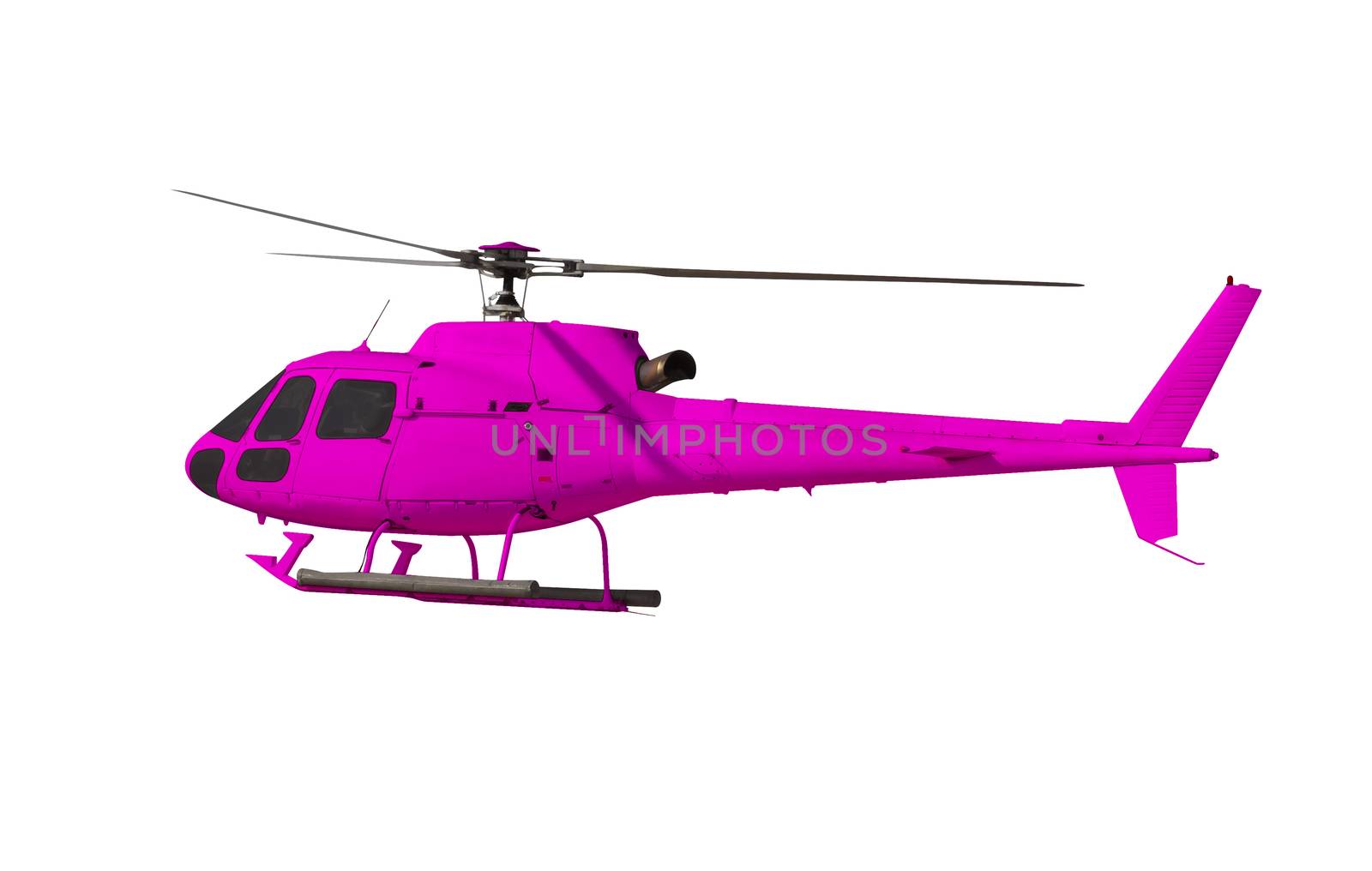 Pink helicopter isolated on white by Venakr