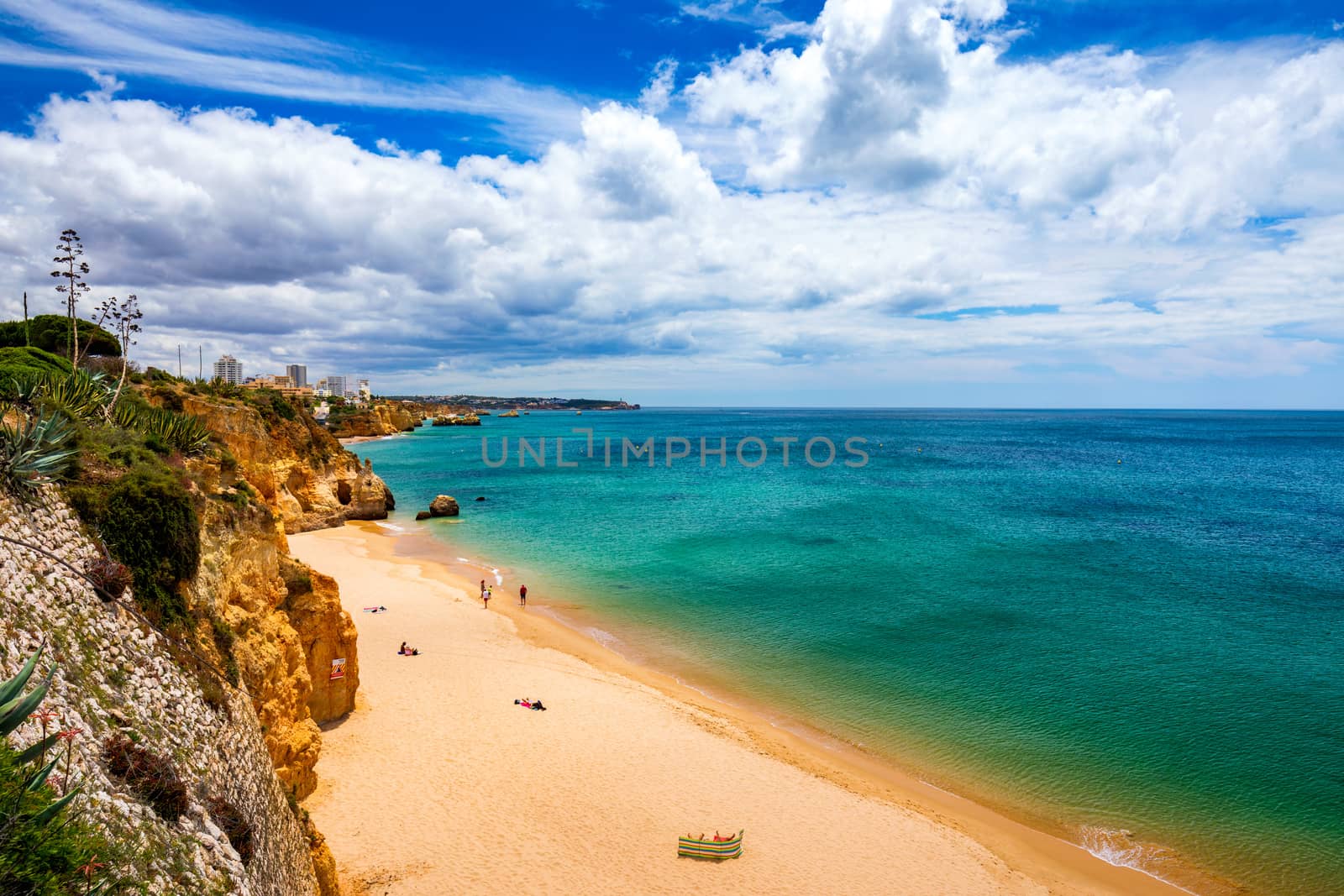 Beach of Barranco das Canas in Portimao, Algarve, Portugal. Praia do Barranco das Canas in Portimao, Portugal, Algarve.