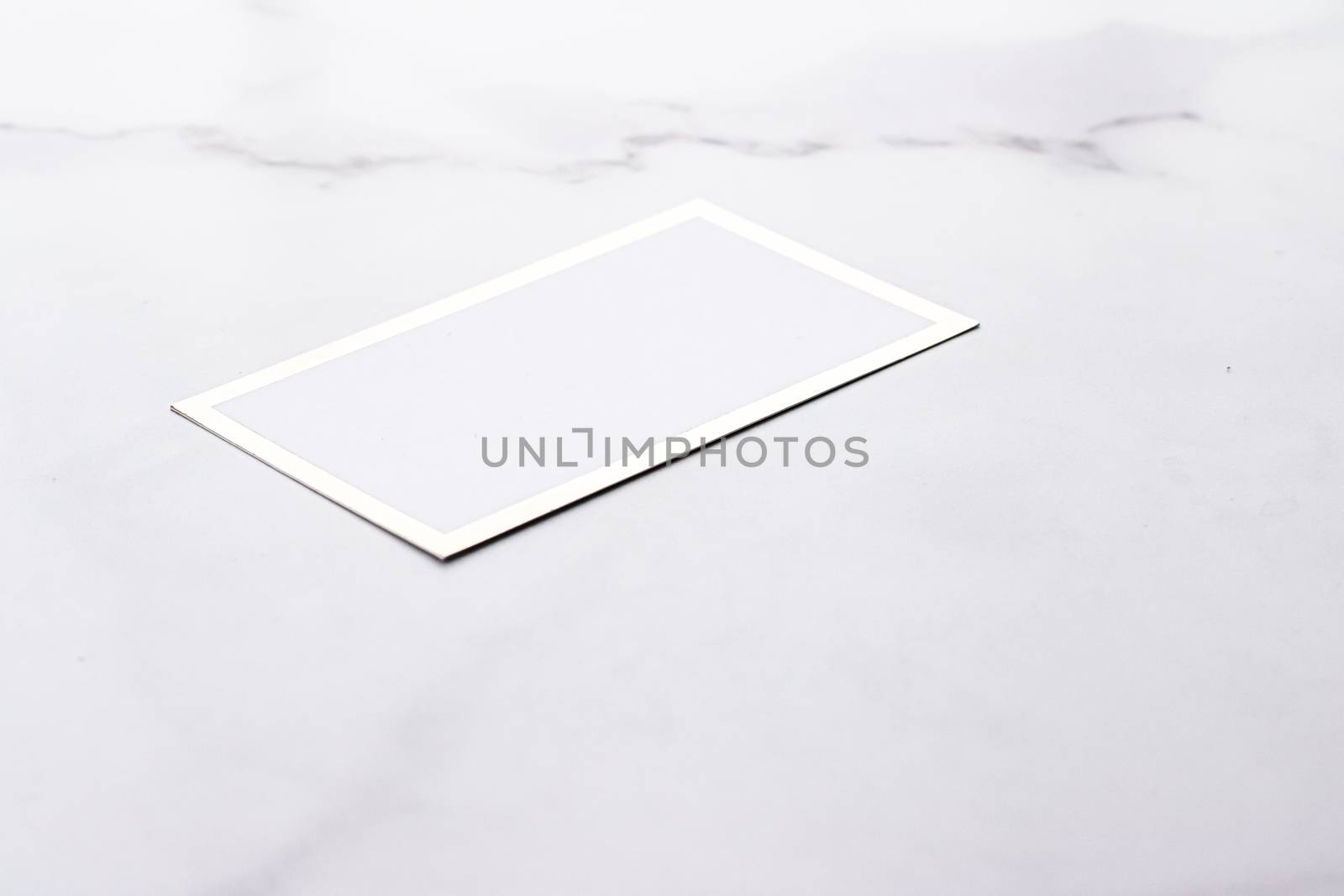 Chic business card or invitation mockup on marble background, paper and stationery branding design