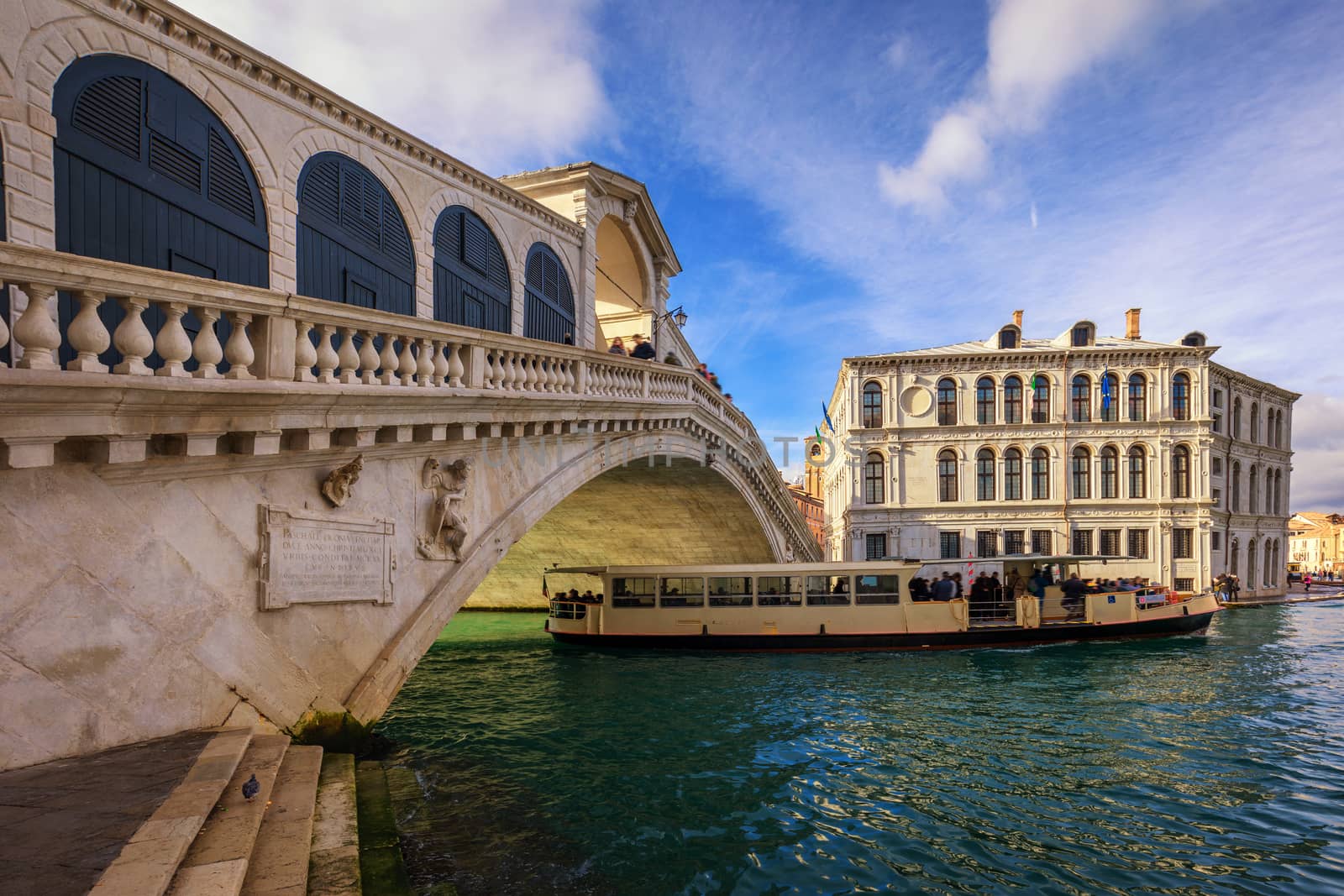 Panorama of Grand Canal and Rialto Bridge, Venice, Italy