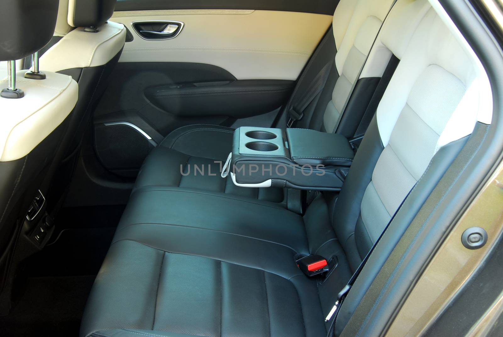 armrest in the luxury passenger car, rear seats