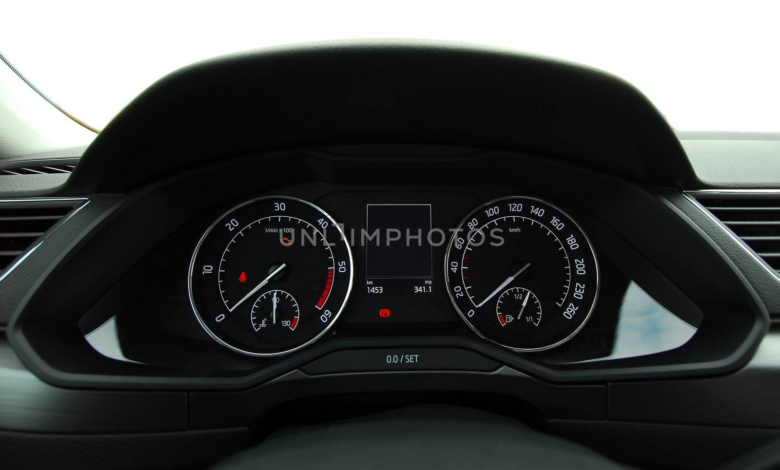 illuminated instrument panel with the passenger car