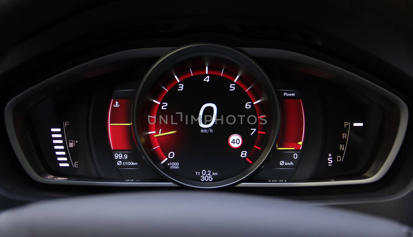 illuminated instrument panel with the passenger car