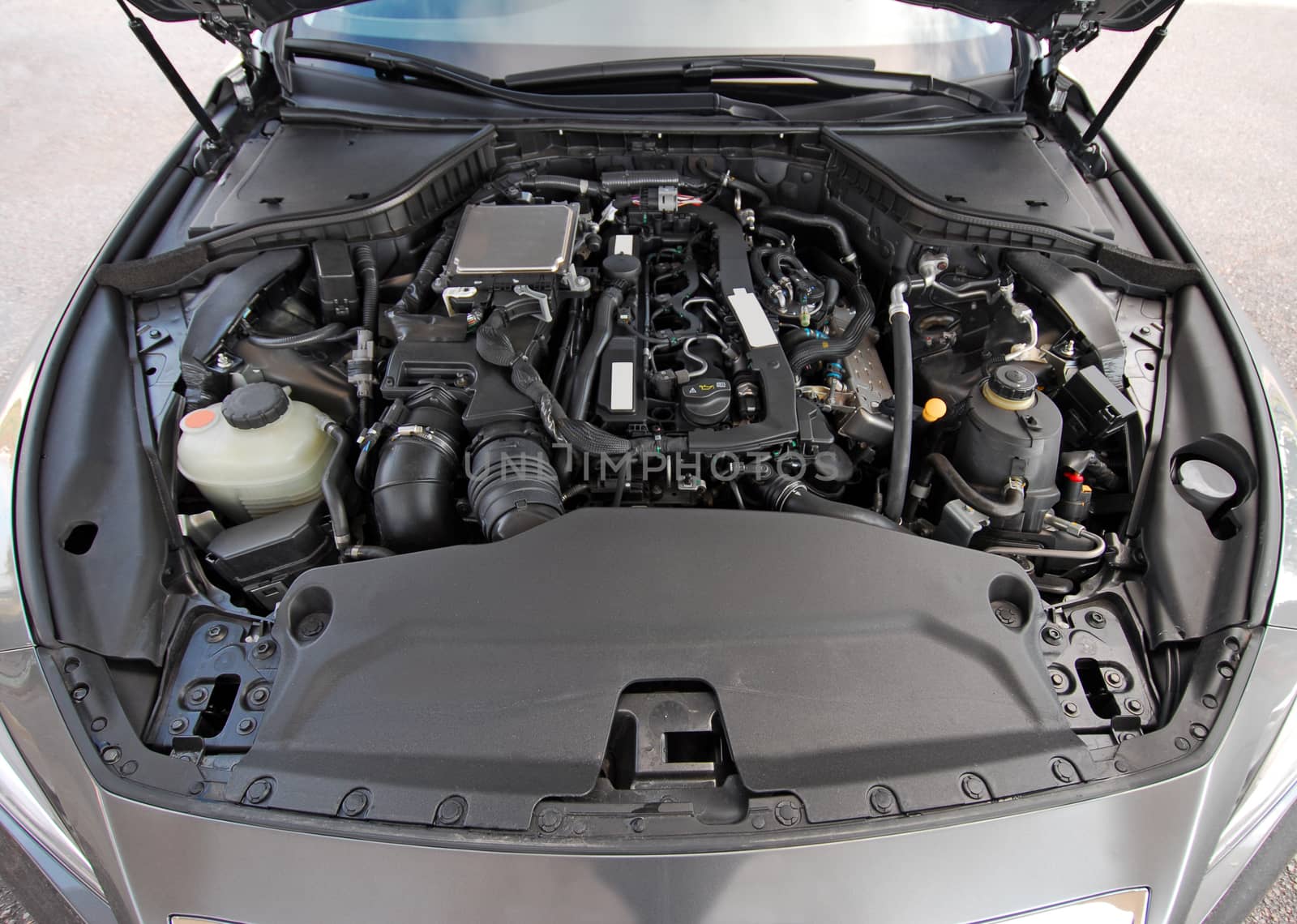 a diesel engine in a large luxury passenger car