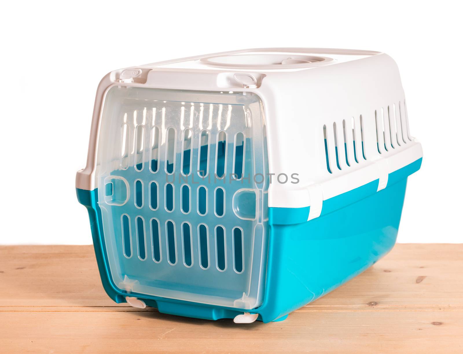 transport box for small animals cat dog on white background