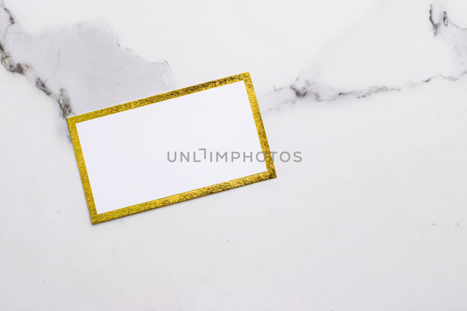 Chic business card or invitation mockup on marble background, paper and stationery branding design