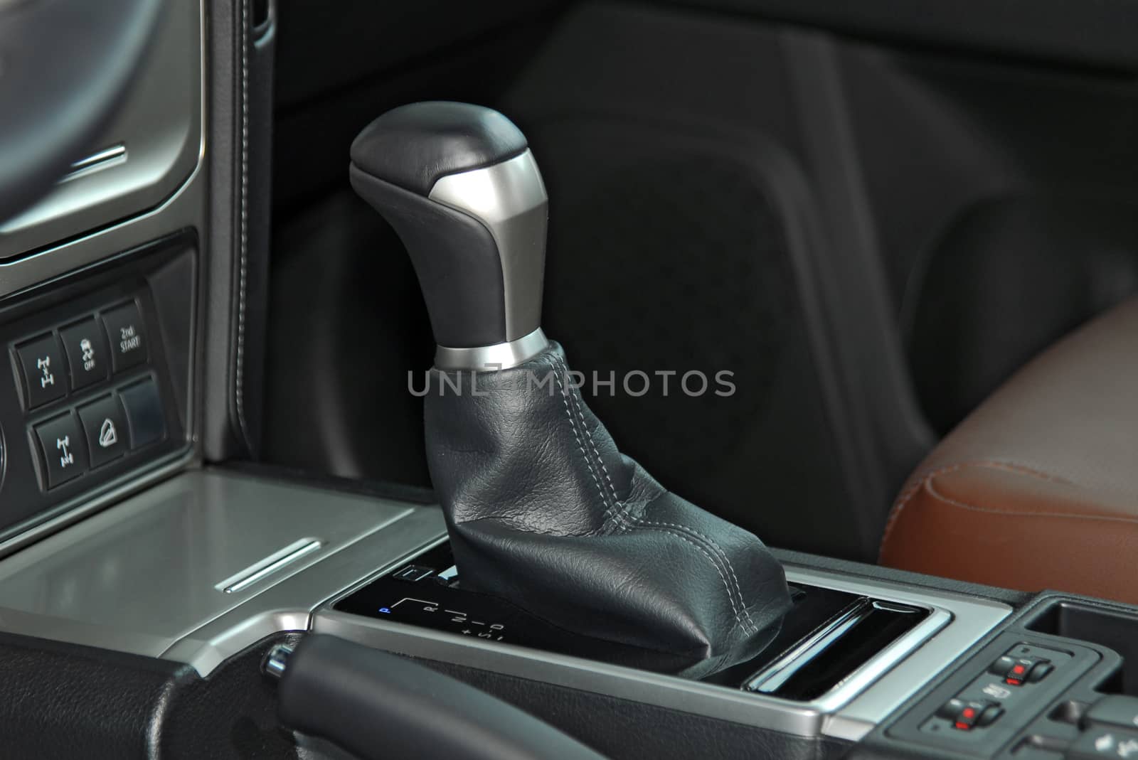 automatic transmission lever in an off-road car