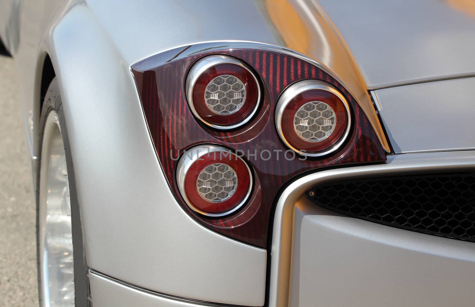 the tail lights on a sports car