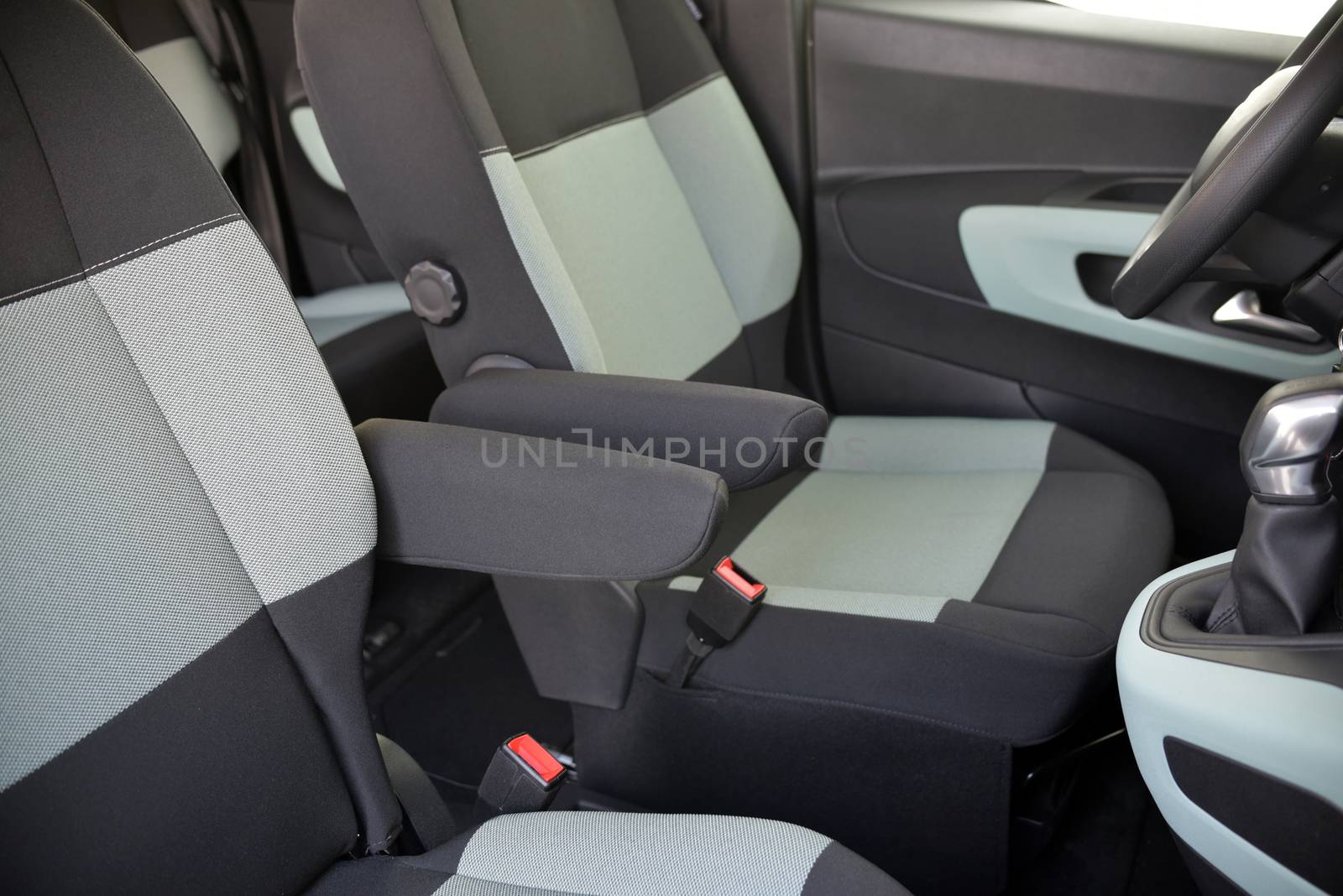 armrest in the luxury passenger car, front seats
