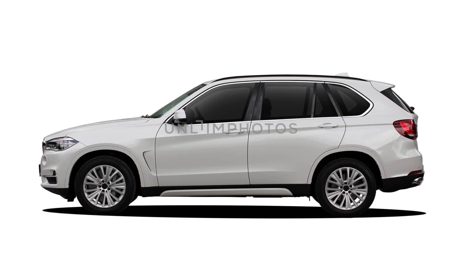 white SUV on a white background