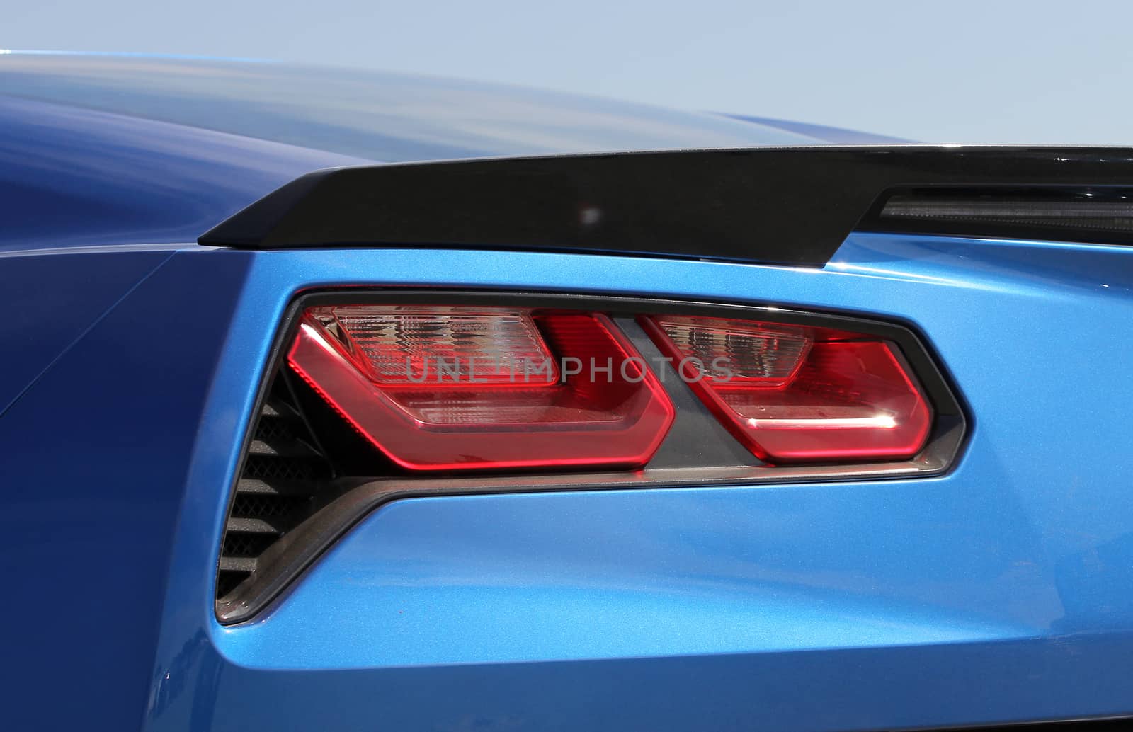 the tail lights on a sports car