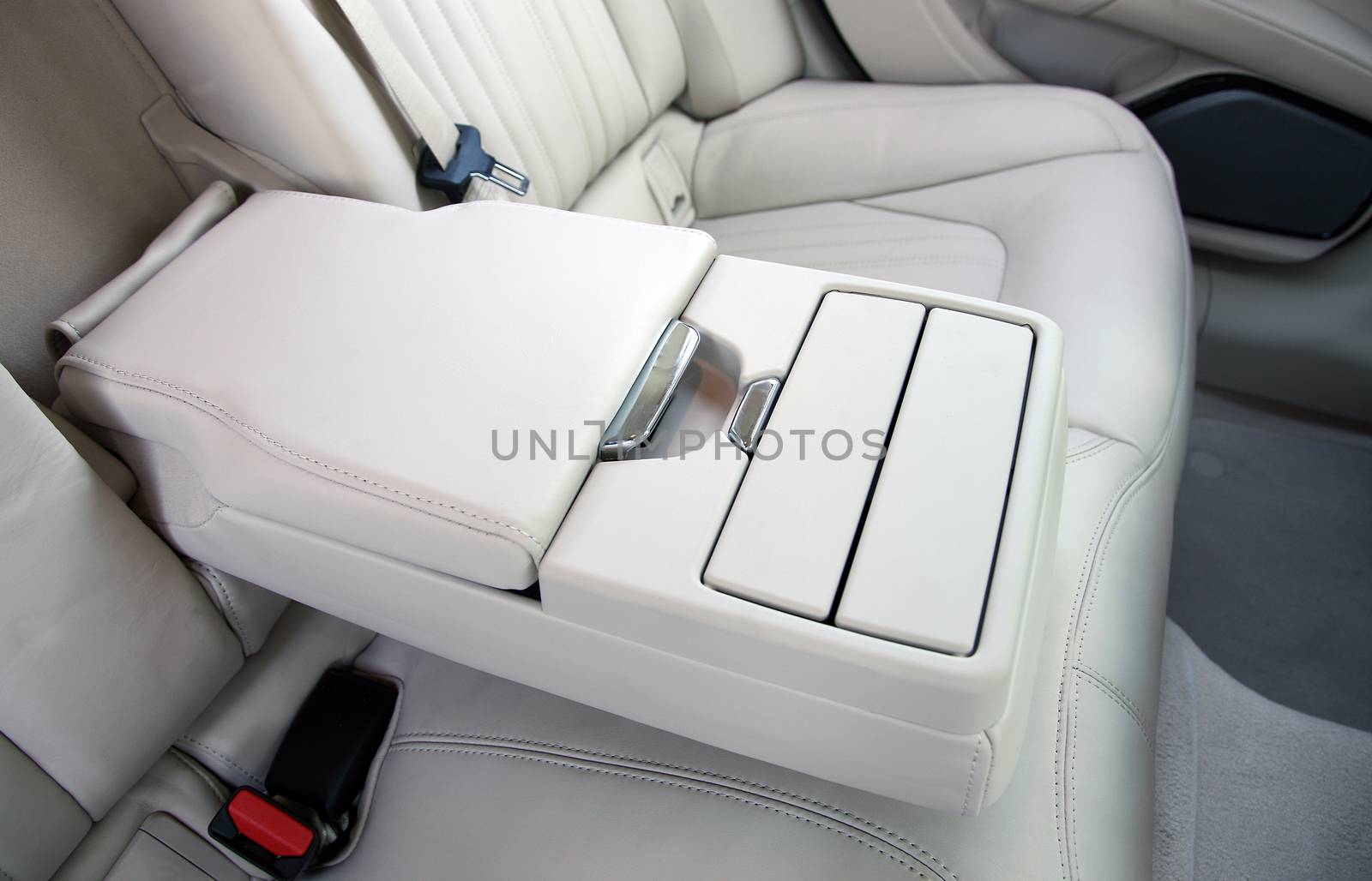 armrest in the luxury passenger car, rear seats