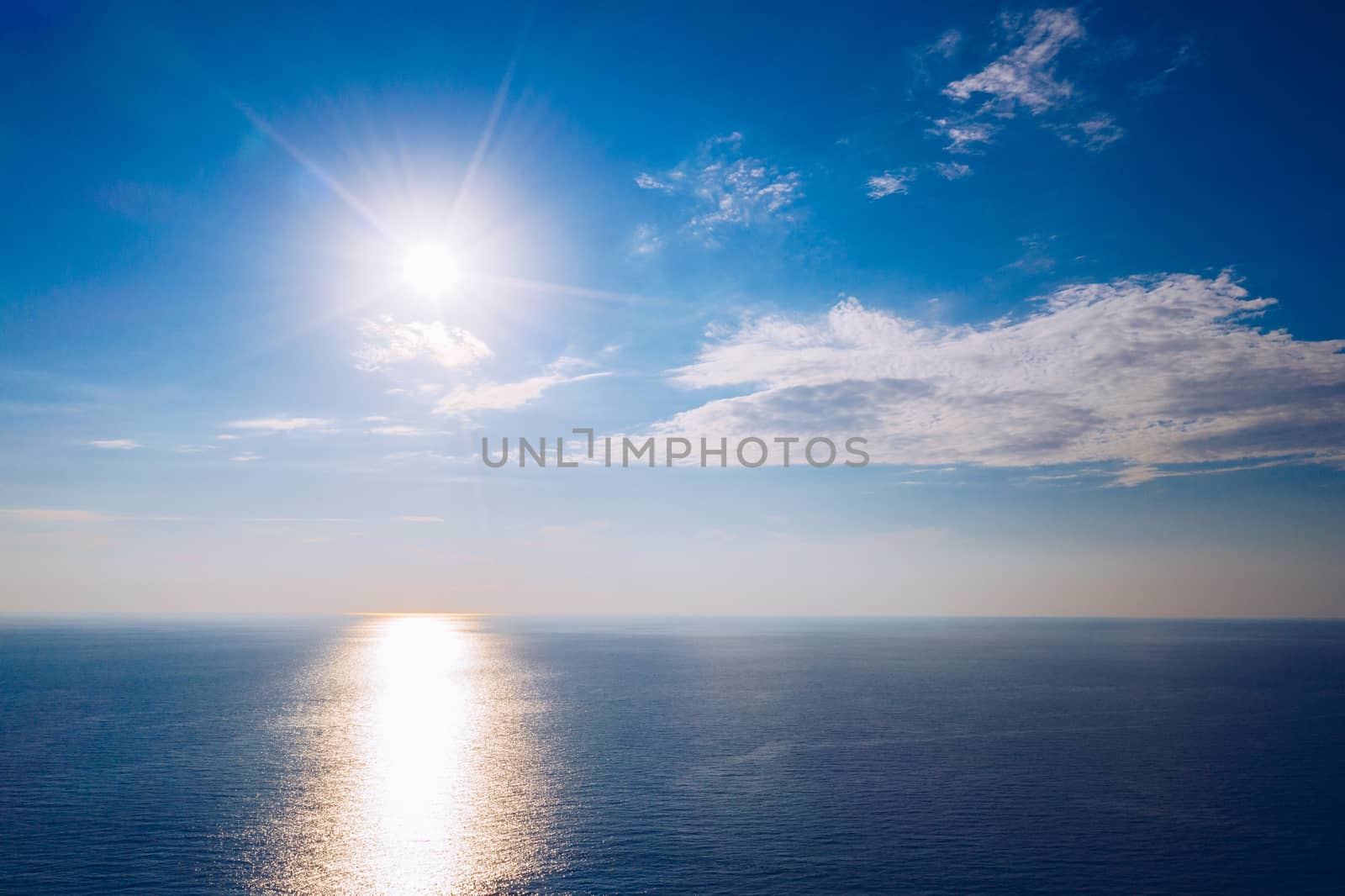 Sun over ocean. Sea landscape. Sun Over Tropical Ocean With Vibr by DaLiu