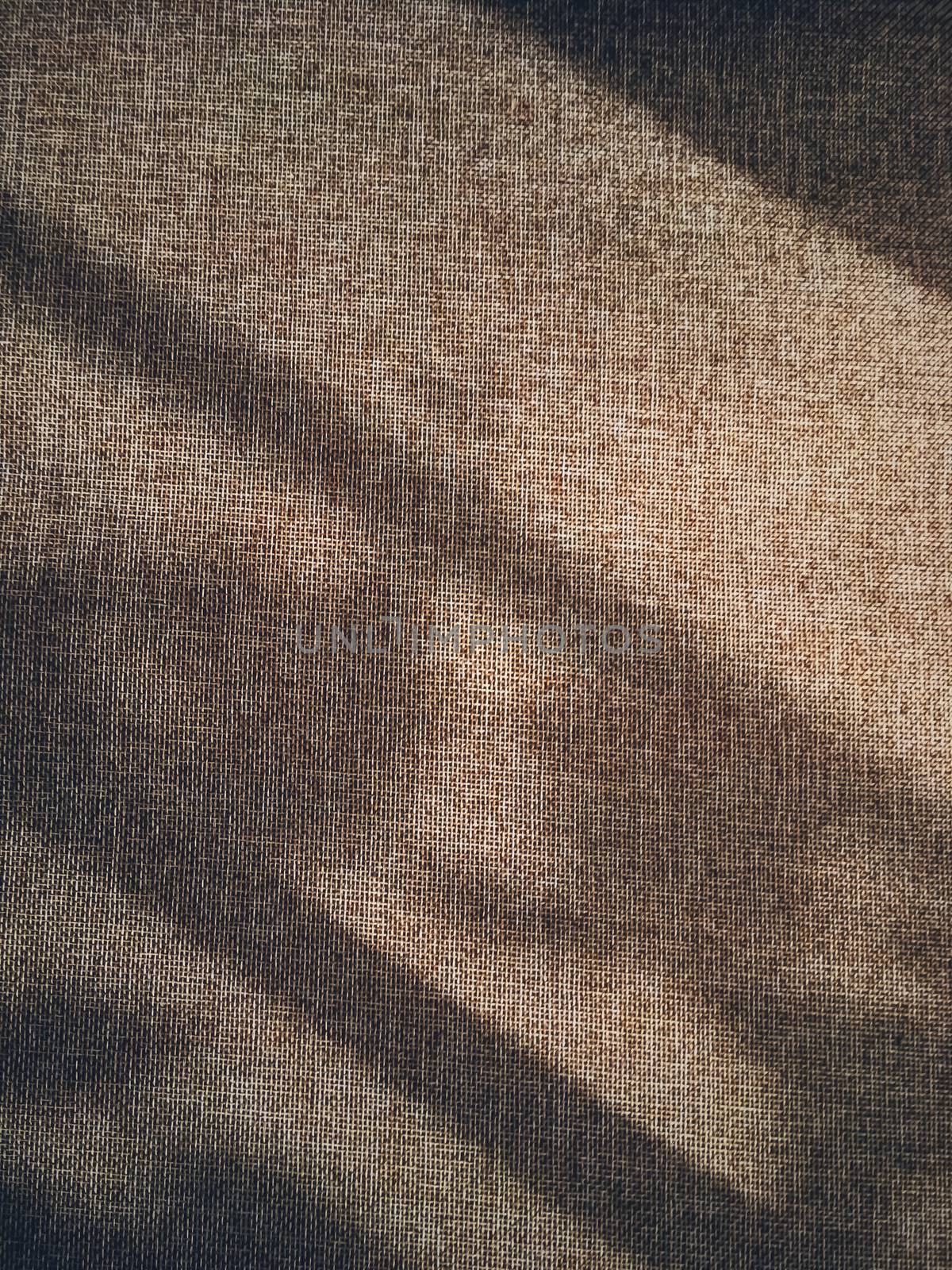 Linen texture and shadows as rustic background, fabric and material