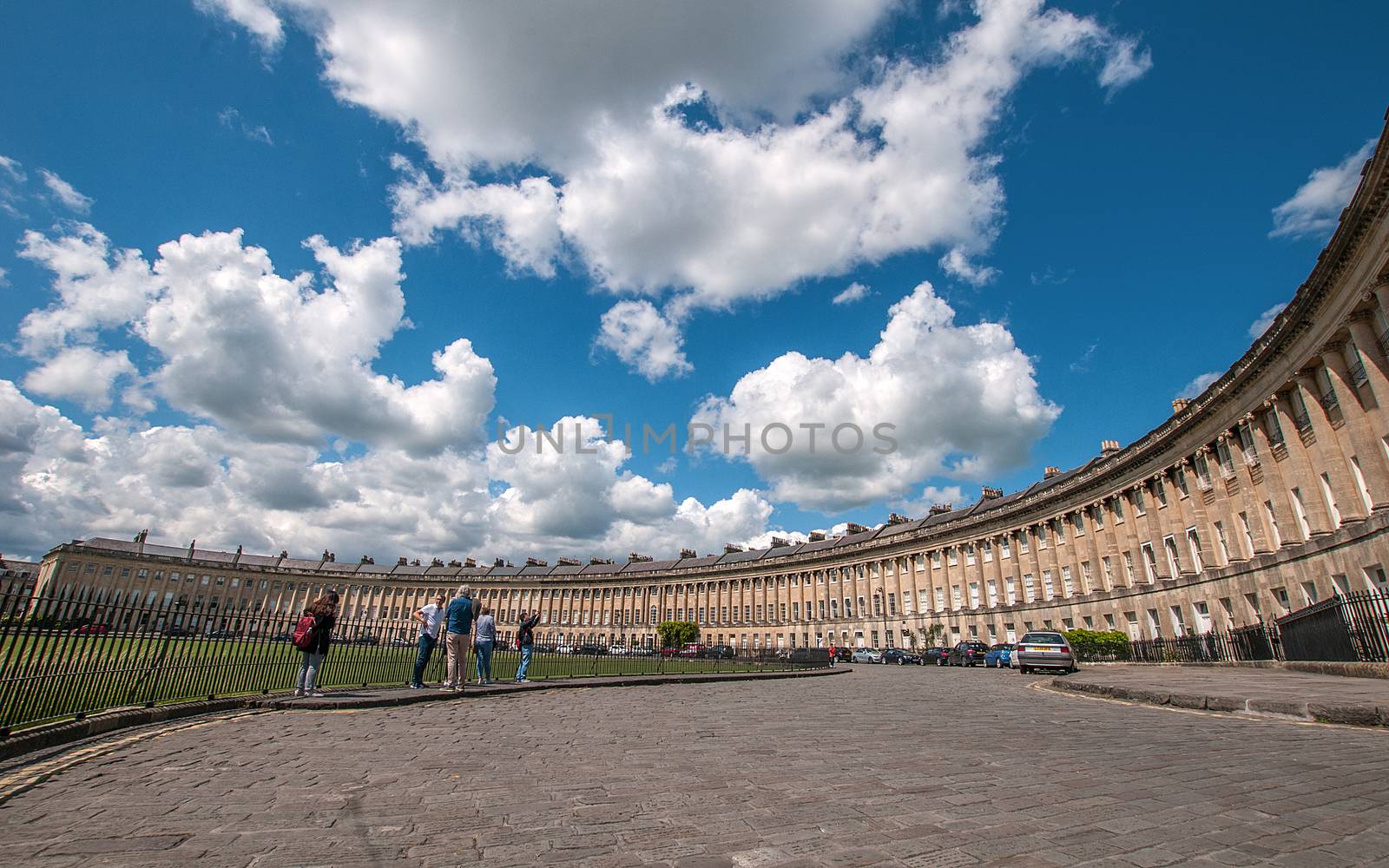 cloudy skies over the iconic royal crescent