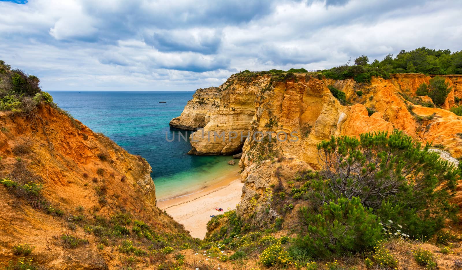 Submarino Beach ("Praia do submarino " in portuguese), located in Alvor, region of Algarve, Portugal. Praia do Submarino, beautiful remote beach in Alvor, Algarve, Portugal.
