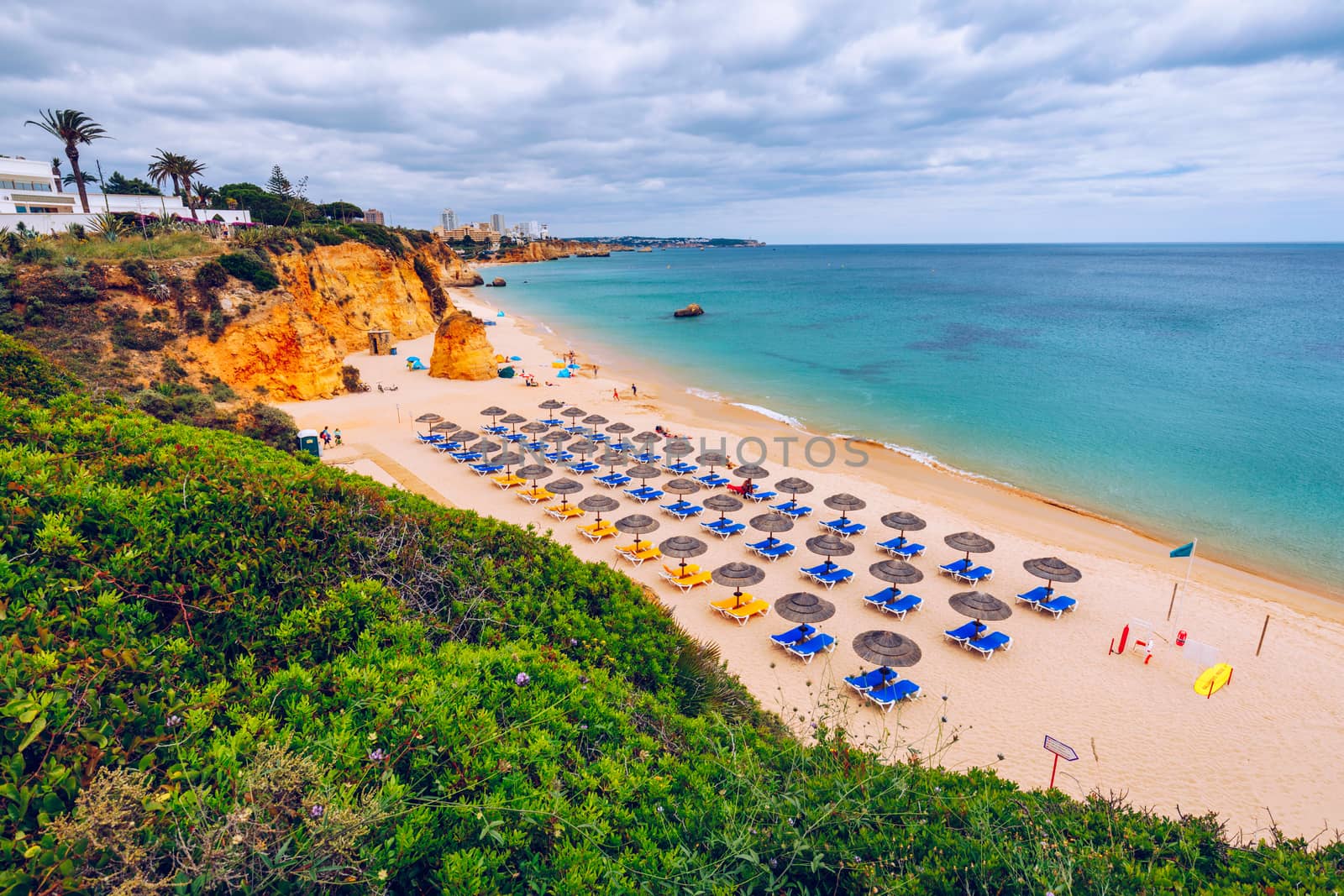 Beach of Barranco das Canas in Portimao, Algarve, Portugal. Praia do Barranco das Canas in Portimao, Portugal, Algarve.