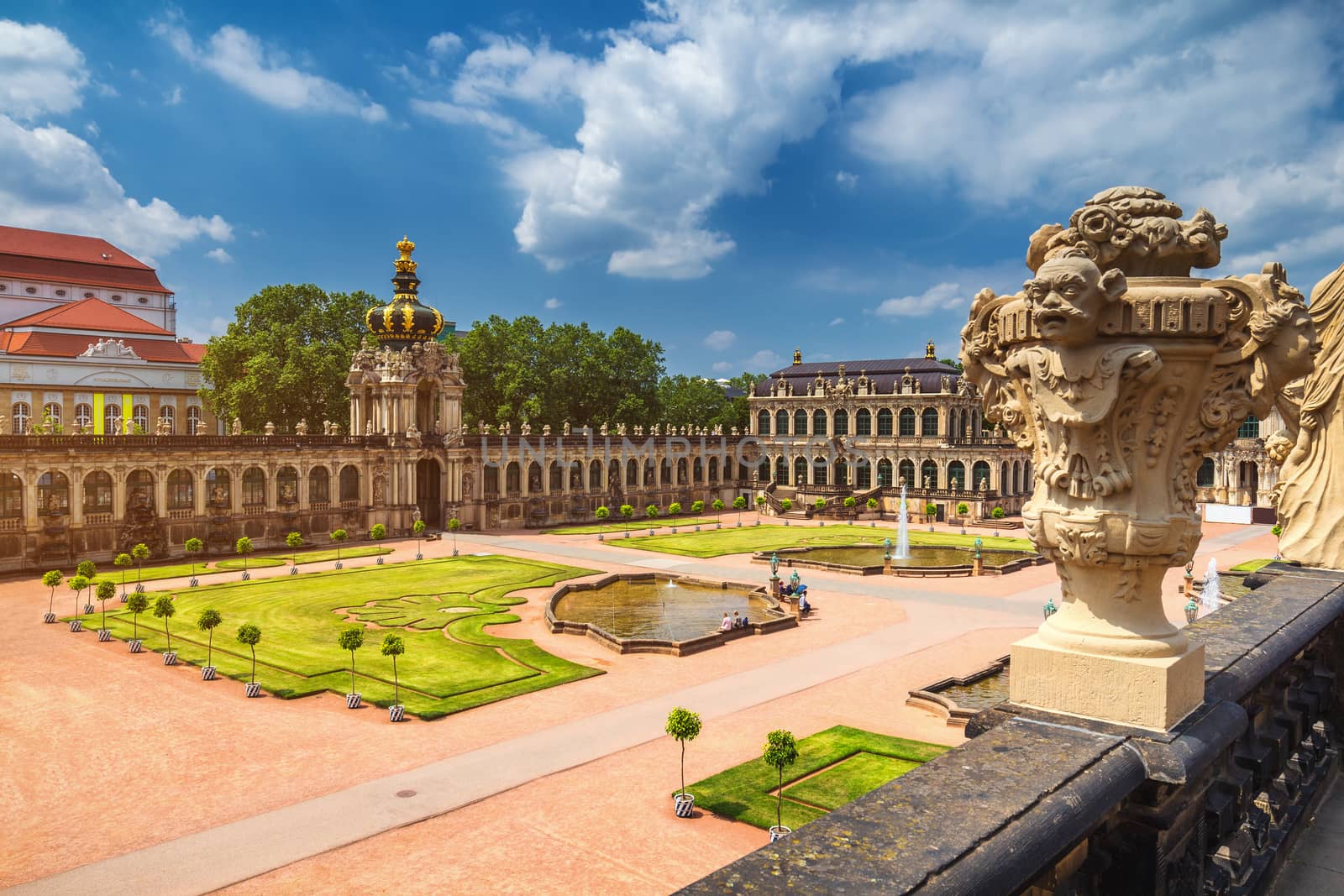 Famous Zwinger palace (Der Dresdner Zwinger) Art Gallery of Dresden, Saxony, Germany