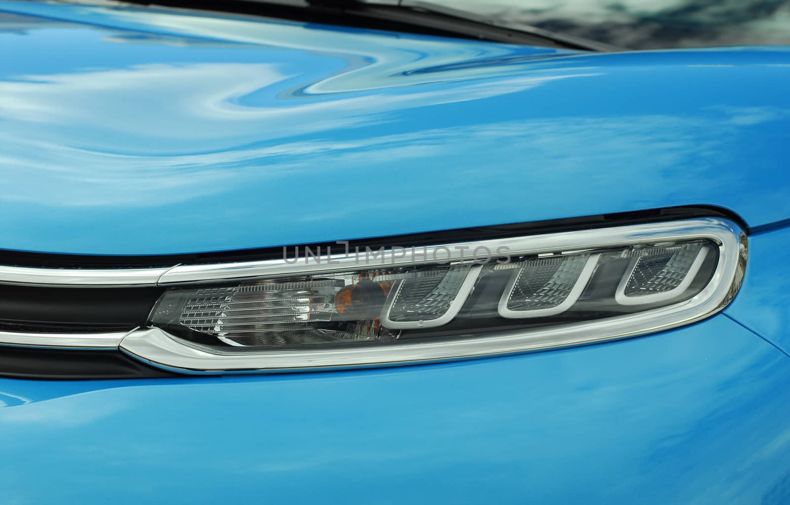 Close-up shot of car head lamp